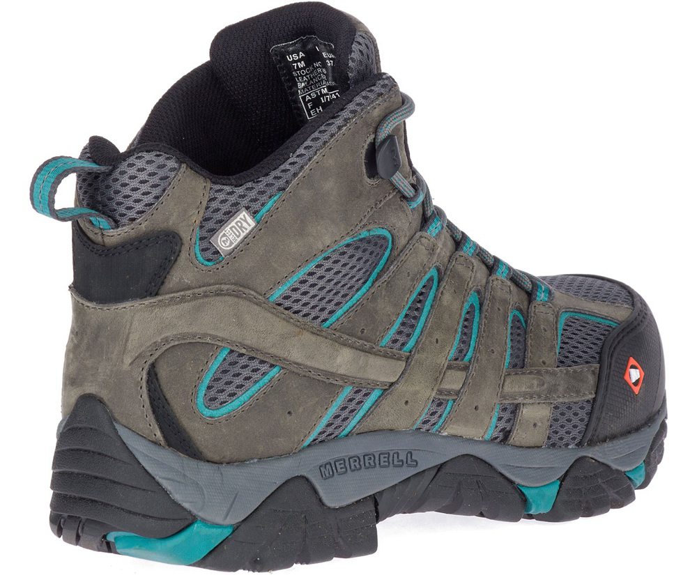 Merrell Boots Brown - Moab Vertex Mid Waterproof Comp Toe Work - Womens 49ARUGWMV